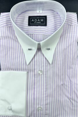 The Pink Stripe Spear Pin Contrast Collar