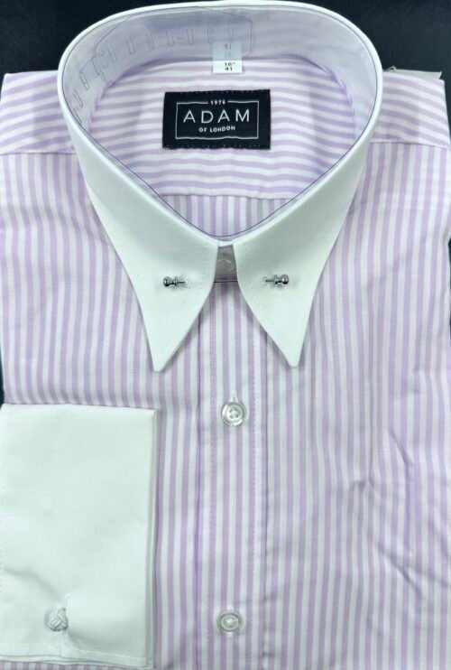 The Pink Stripe Spear Pin Contrast Collar