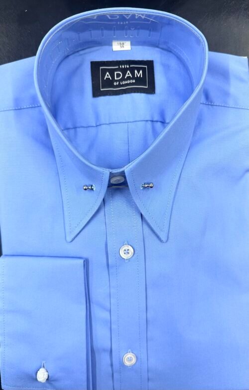 The Blue Pin Through Spear Collar Shirt