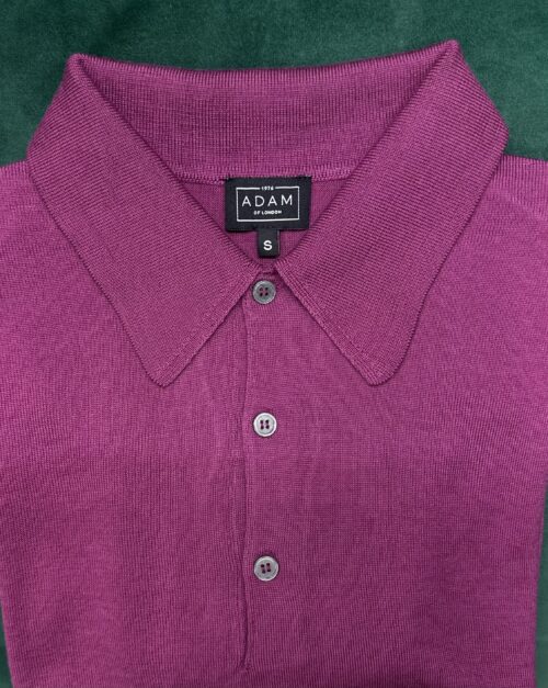 The Light Purple Merino Wool Adam Long Sleeve Polo