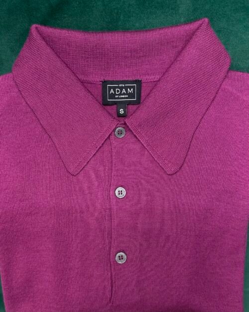 The Light Purple Merino Wool Adam Long Sleeve Polo