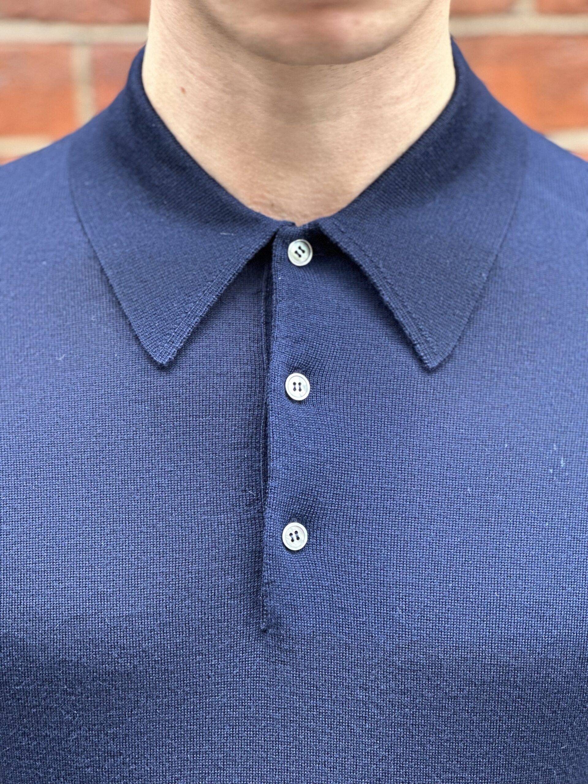 The Light Purple Merino Wool Adam Long Sleeve Polo - Image 3