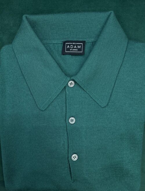The Green Merino Wool Adam Long Sleeve Polo