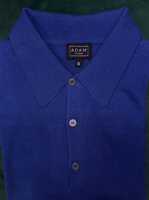 The Light Navy Merino Wool Adam Long Sleeve Polo