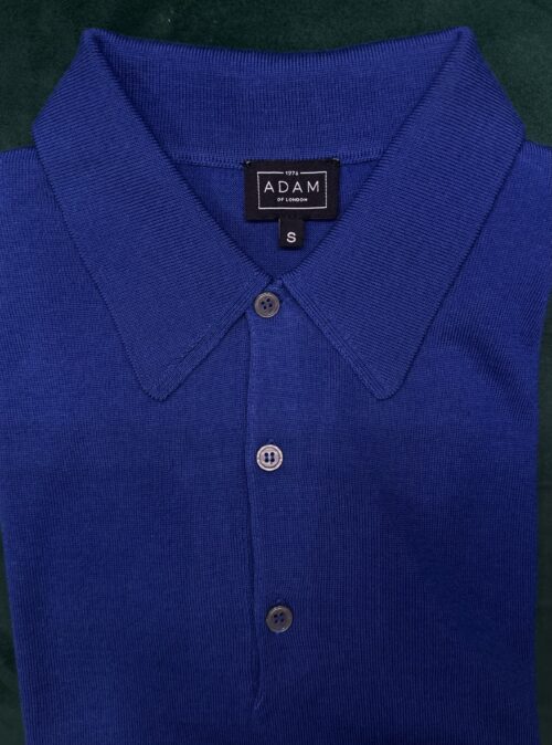 The Light Navy Merino Wool Adam Long Sleeve Polo