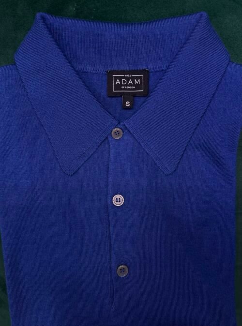 The Light Navy Merino Wool Adam Long Sleeve Polo