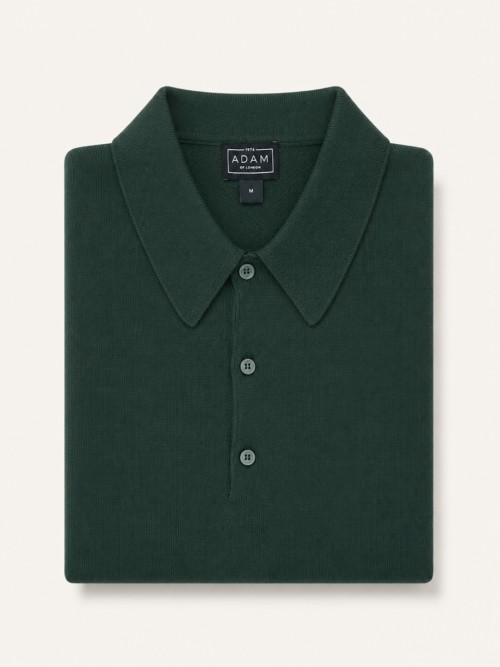 The Forest Green Short Sleeve Knitted Cotton Polo