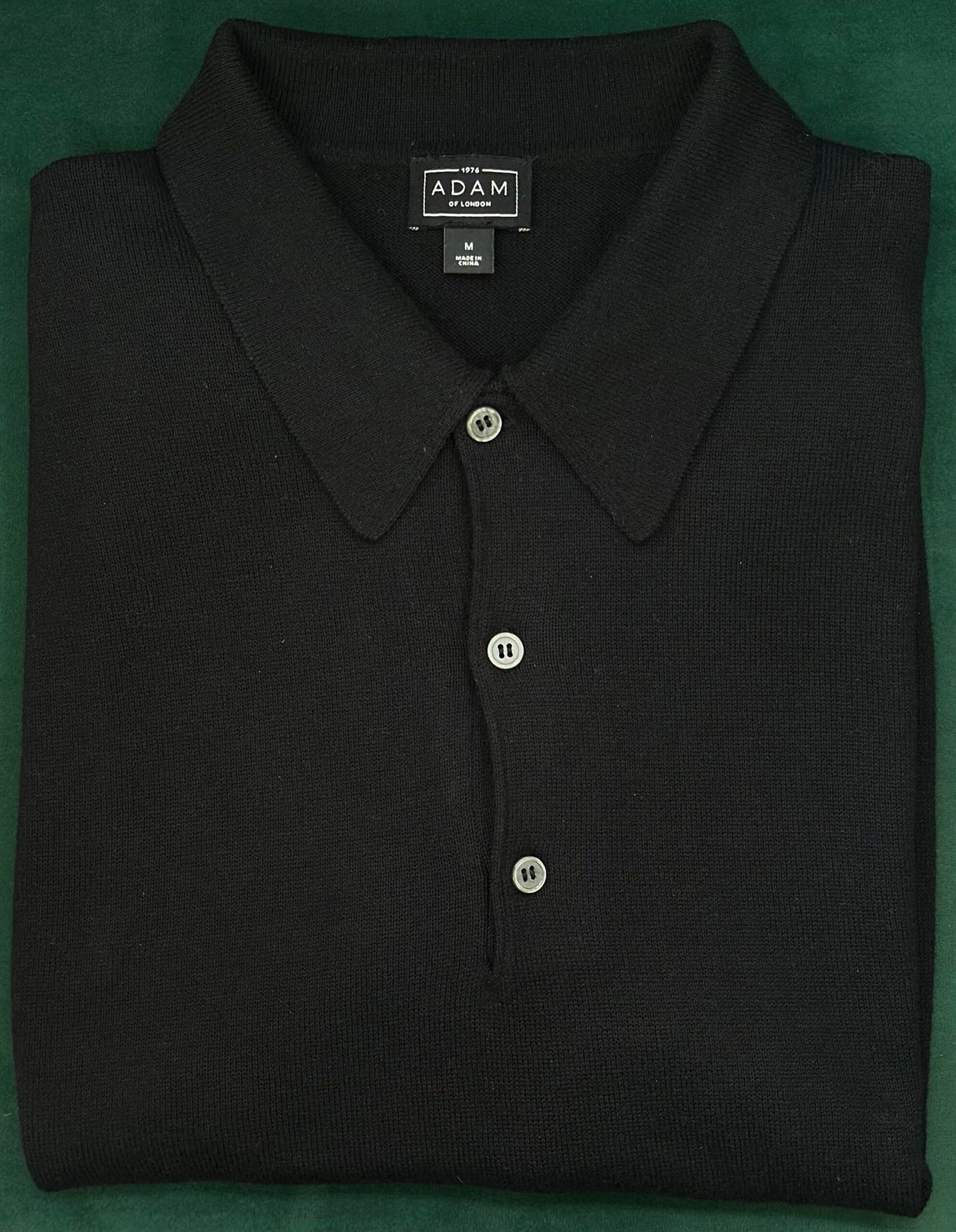 The Black Short Sleeve Knitted Cotton Polo