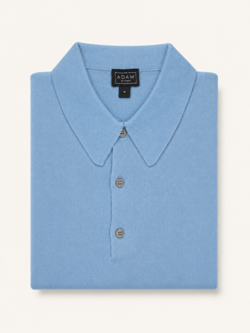 The Sky Blue Short Sleeve Knitted Cotton Polo