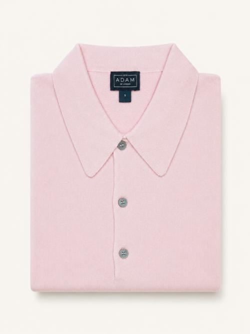 The Rose Pink Short Sleeve Knitted Cotton Polo