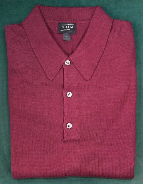 The Burgundy Short Sleeve Knitted Cotton Polo