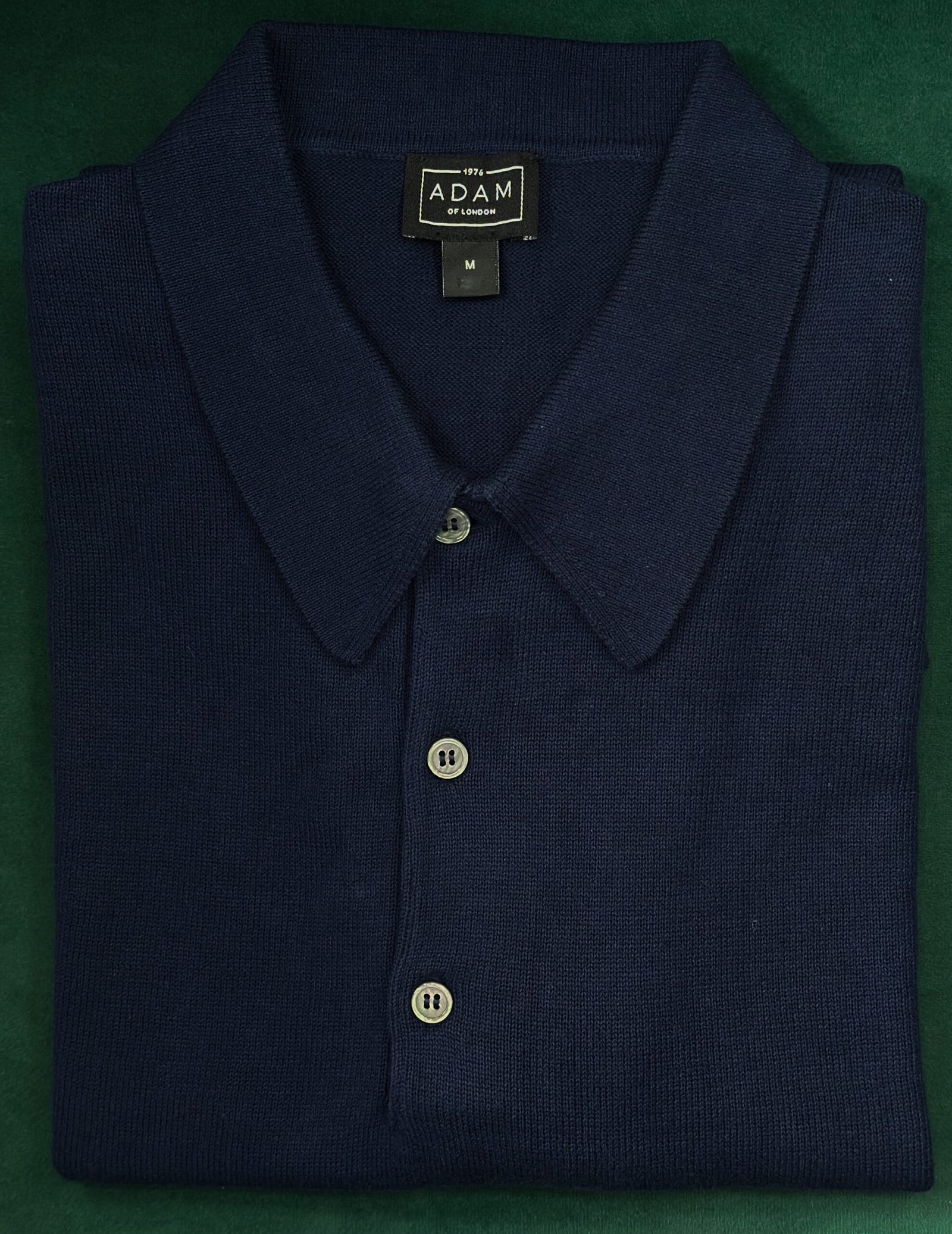 The Navy Blue Short Sleeve Knitted Cotton Polo