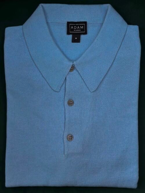 The Sky Blue Short Sleeve Knitted Cotton Polo