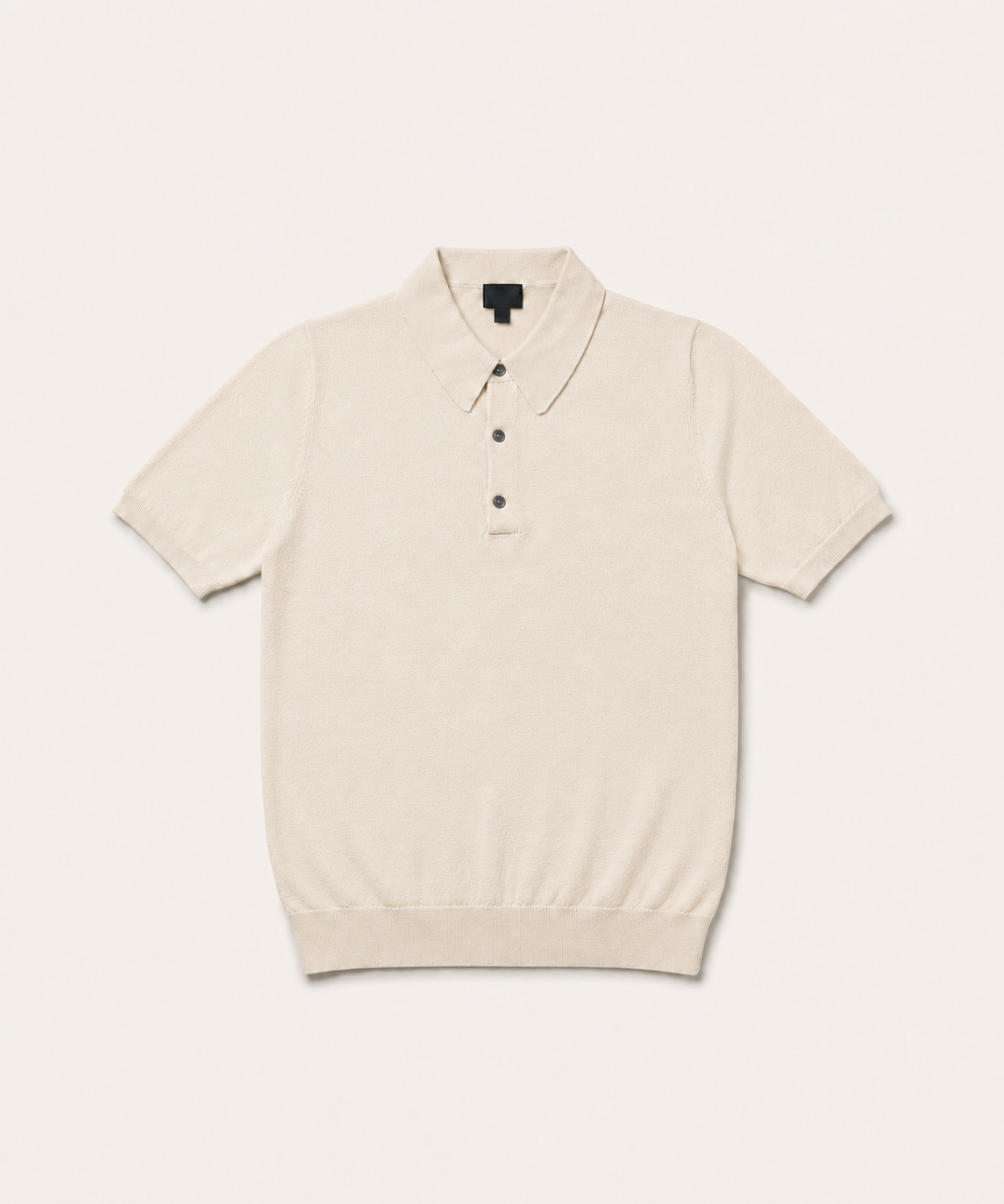 The Cream Short Sleeve Knitted Cotton Polo - Image 2