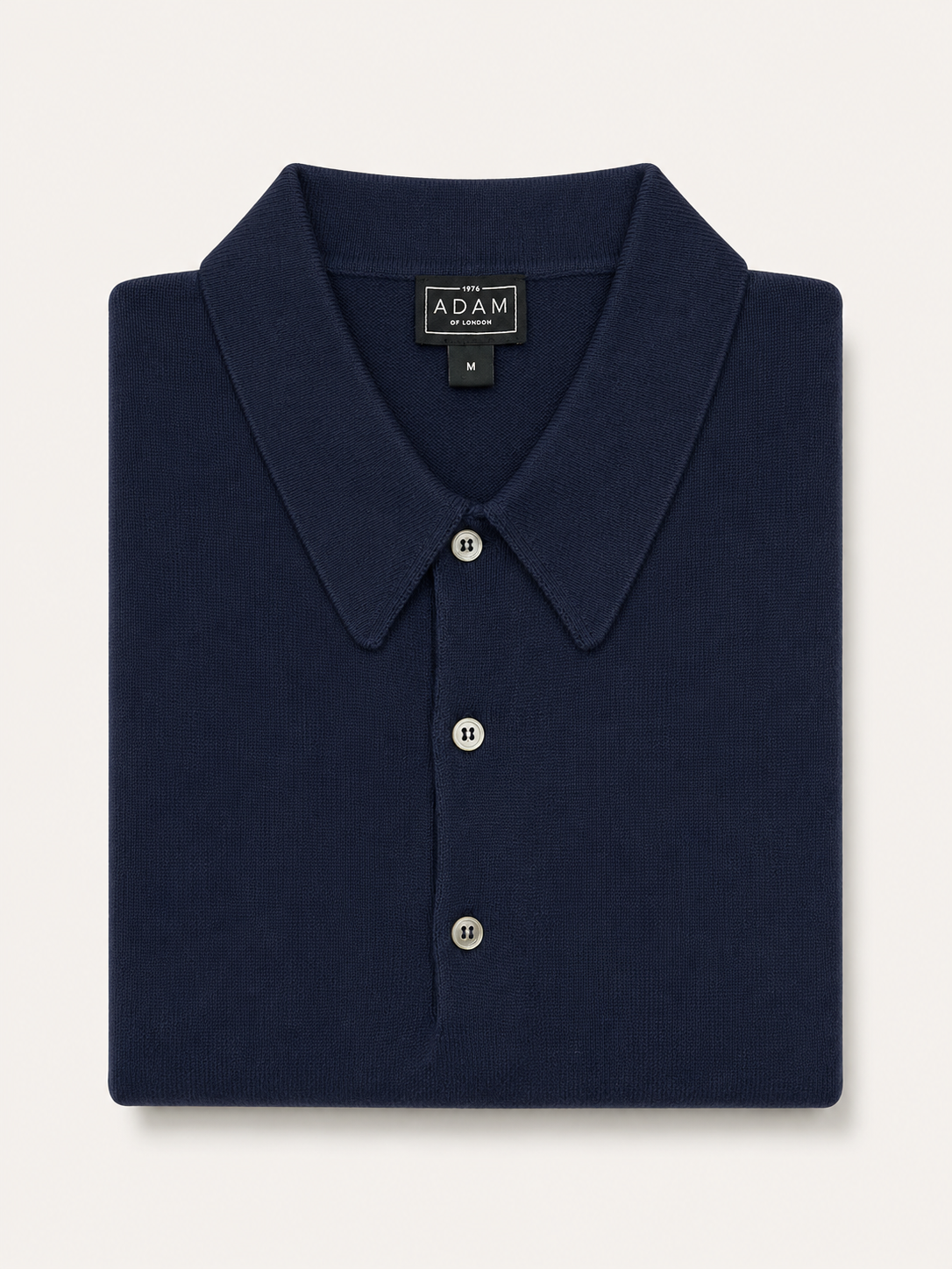 The Navy Blue Short Sleeve Knitted Cotton Polo