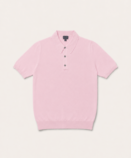 Alternative view of The Rose Pink Short Sleeve Knitted Cotton Polo