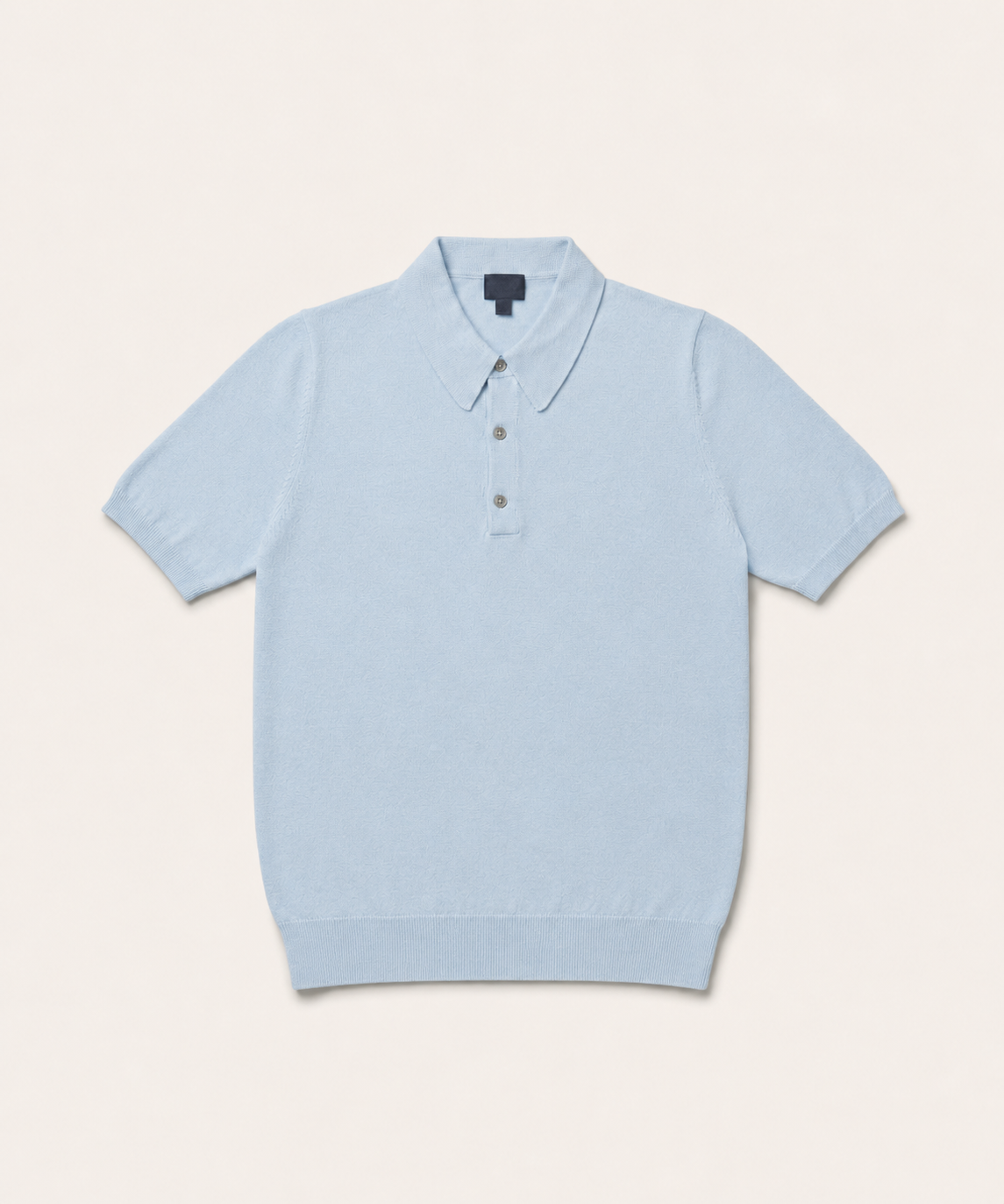 The Sky Blue Short Sleeve Knitted Cotton Polo - Image 2