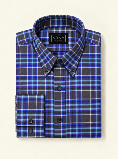 The Blue & Black Check Button Down Collar Shirt